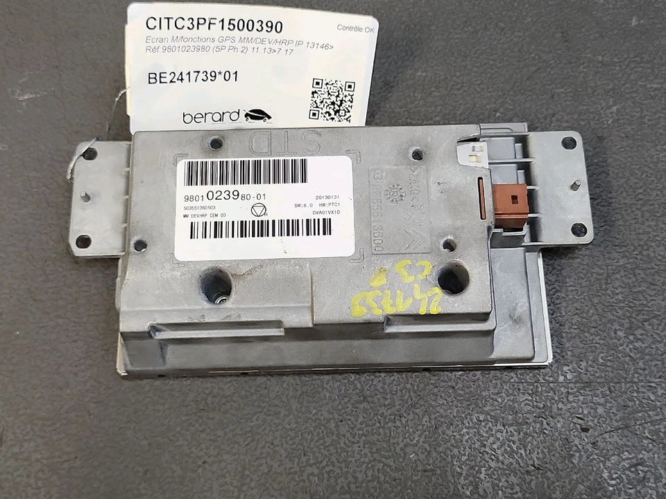 Ecran multifonctions GPS - Citroen C3 Picasso - DEVHRP - 9801023980 - Photo 3/3