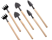 2 Sets Mini Gardening Tools Handle Planting Kit Rake Shovel Trowel Succulents