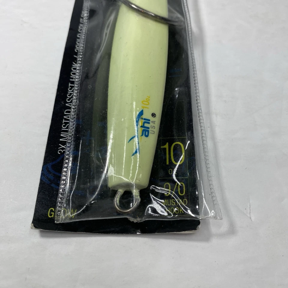 Ahi Assault Diamond Jigs 10 Oz brilho com gancho de assistência 3X Mustad HK DJA-10-GL NOVO $35 - Imagem 4 de 4
