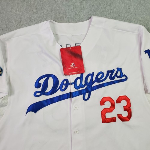 NWT Majestic Los Angeles LA Dodgers Jersey Gonzalez 23 Size 52 White Cool Base - Picture 8 of 13