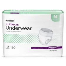 McKesson Adult Disposable Cloth Underwear Maximum Absorbency - Size M 80 Count