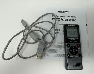 Olympus VN-701PC Digital Voice Recorder W/ Manual & USB Cable