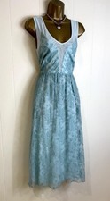 ASOS STUNNING AQUA LACE COVERED FIT & FLARE DRESS SIZE 12