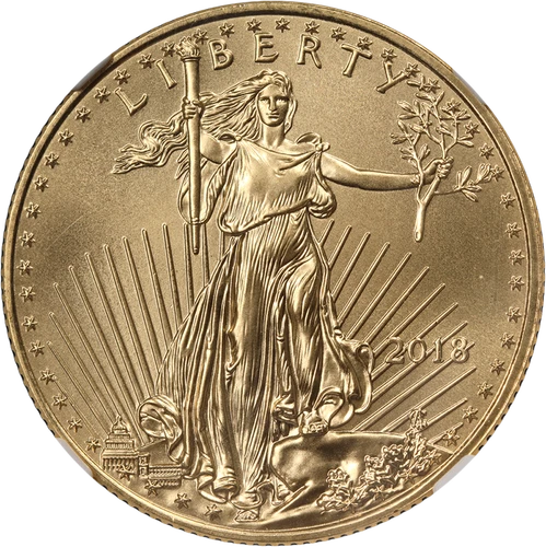 2018 Gold American Eagle $25 NGC MS70 Mike Castle Signature