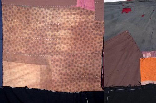 Antique Japanese Boro Two-Tone Design Patchwork Furoshiki Hand-Stitched Textile - Bild 9 von 10