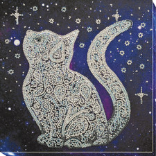 Bead Embroidery Kit "Star cat" Beaded Stitching Beadwork