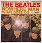 The Beatles ‎– Nowhere Man/What Goes On 1966 Capitol 5587 45 Vinyl VG+