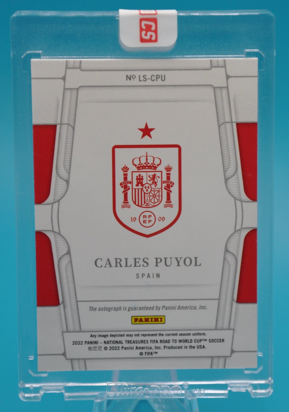 2022 National Treasures Charles Puyol  Legendary Signatures Auto /99 Spain view 2
