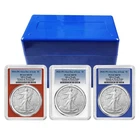 3pc Set - 2026 (W) $1 1-oz American Silver Eagle PCGS MS70 FDOI Blue Label Red