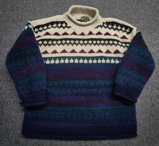 Vtg Rey Wear Sweater Mens Large Fair Isle Wool Nordic Fisherman Chunky Southwest