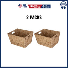 Better Homes  Gardens Large Water Hyacinth Storage Basket with Handles 2 Pack