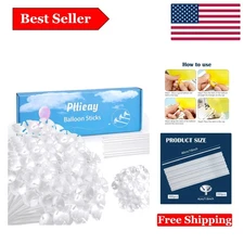 Versatile 300-Piece White Balloon Sticks and Cups Set for Weddings & Birthdays