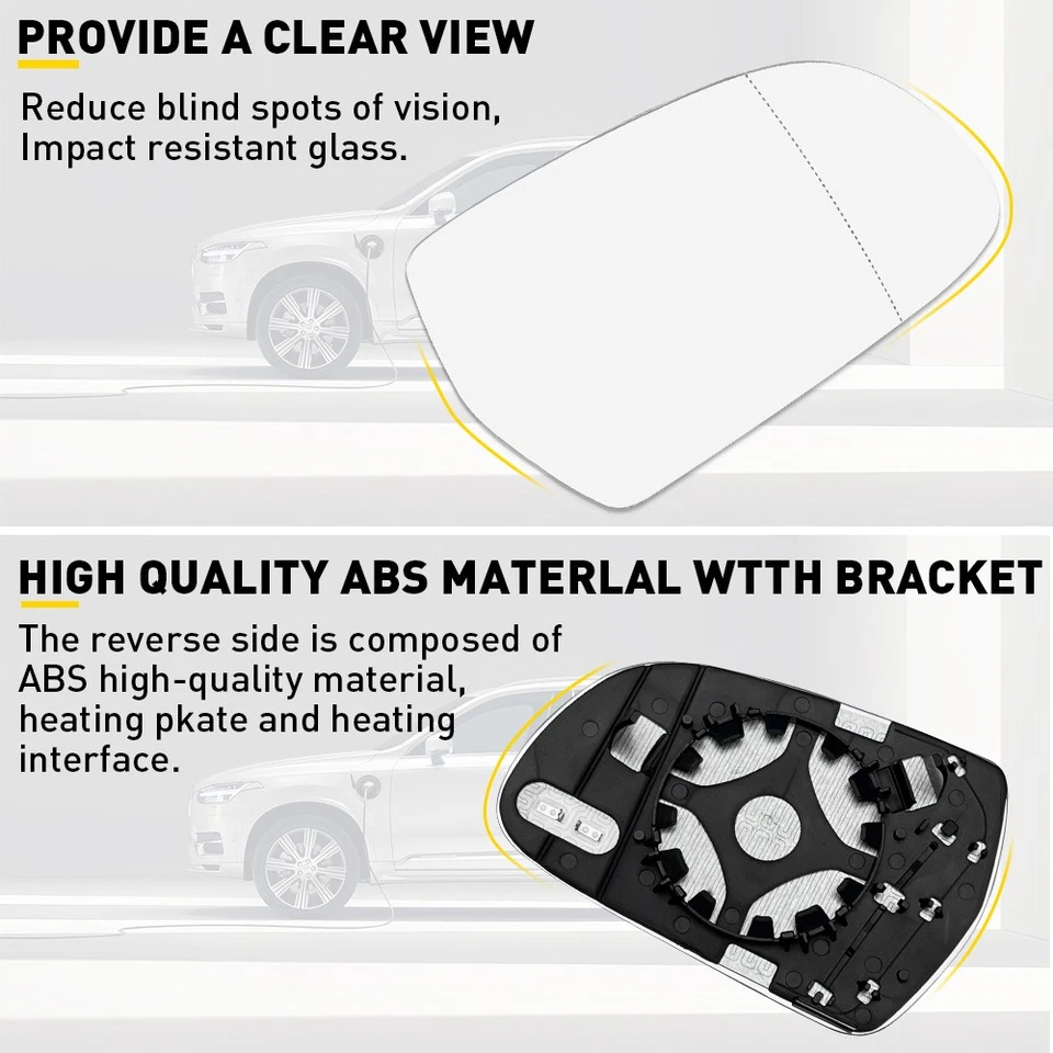 Mirror Glass w/ Heated Backing Left Driver Right Side Passenger LH for Audi A5 A - Image 3 of 4
