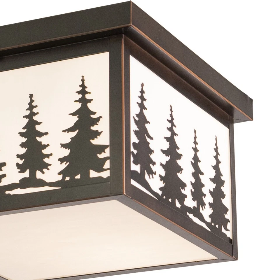 Yosemite 2-Light Outdoor Ceiling in Rustic and Square Style 6.5 Inches Tall and - Image 3 of 4