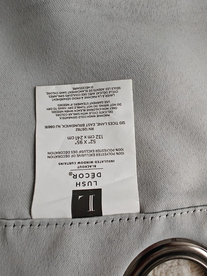 Lush Decor Rosalie Lace Trim Cream Light Filtering 2 Curtain Panel Set 52" x 95" - Image 4 of 4