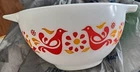 Vtg Pyrex 441 1-1/2pt Friendship Cinderella Red Orange Birds Etc. Mixing  Bowl