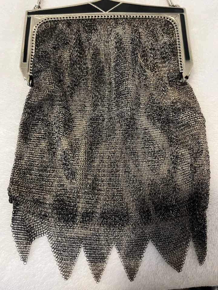 Whiting & Davis Antique Mesh Metal 1920’s Multi Gray Color Handbag - Image 2 of 4