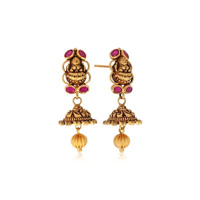 Jhumka Earrings Senco Gold Ear Top Collection 22K Yellow Gold