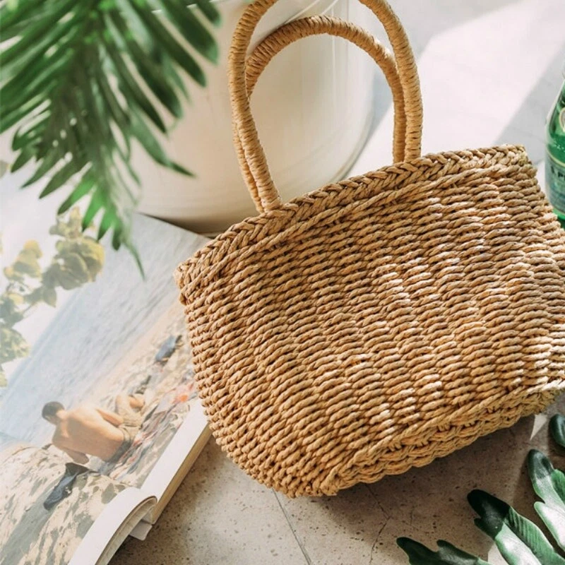 How to make a straw basket bag, wicker bag DIY - YouTube