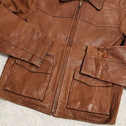 Levis Vintage Clothing LVC Menlo Leather Jacket Brown Size XL Made in Portugal - Picture 6 of 9