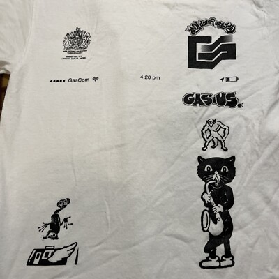 絵画 gasius Gasius Graphic Tee Shirt S Street Skate Design White UK | eBay