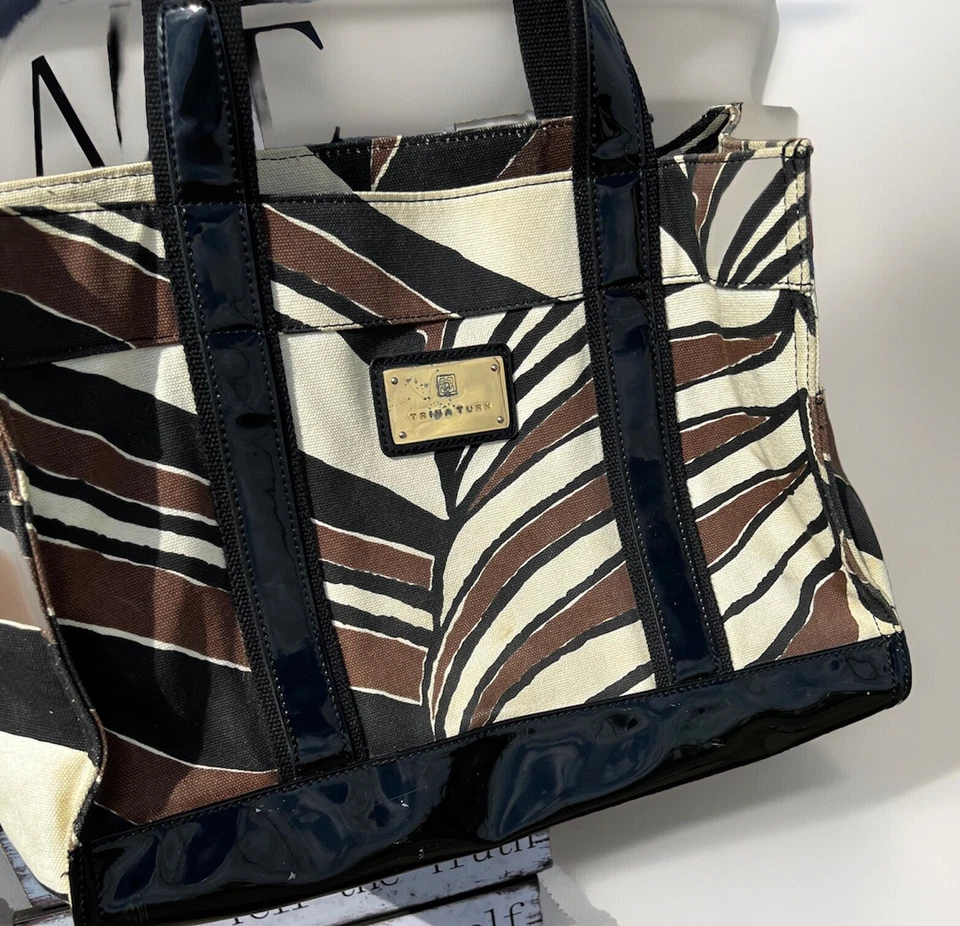 Trina Turk帆布棕色/黑色手提包 — 第 3/4 张图片