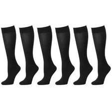 Ladies Black Trouser Stretchy Socks Pack of 6 