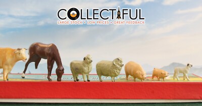 JAPAN VINTAGE LEAD FIGURE - FARM ANIMAL SET  - COW, HORSE, SHEEP,  BOXED  RARE