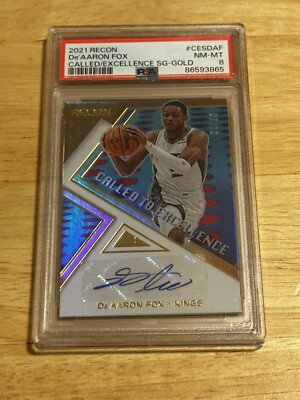 PSA 8 2021 Recon DeAaron Fox Called To Excellence Gold Autograph 7/10 #CES-DAF