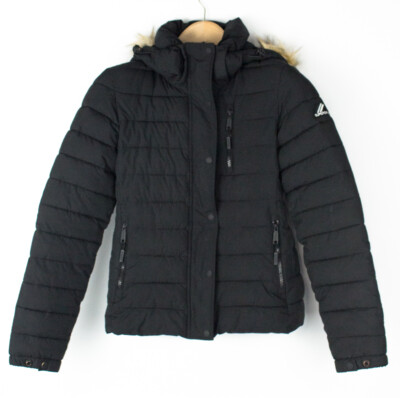 Superdry Damen Gefütterte Jacke Mantel GRÖSSE XS ( UK8 US4 EU36 