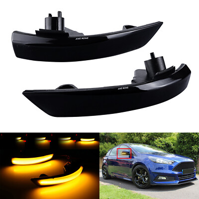 2x Schwarz Spiegelblinker Außenspiegel Blinklicht für Ford Focus MK2 Facelifting