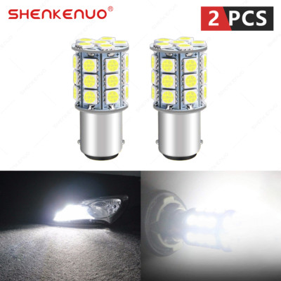 2X White 1156 BA15S LED 6000K 27SMD 55W Car Brake Reverse Lamp Tail Light Bulb