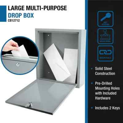 Barska Large Home Office Multi-Purpose Key Lock Deposit Drop Mailbox CB12712