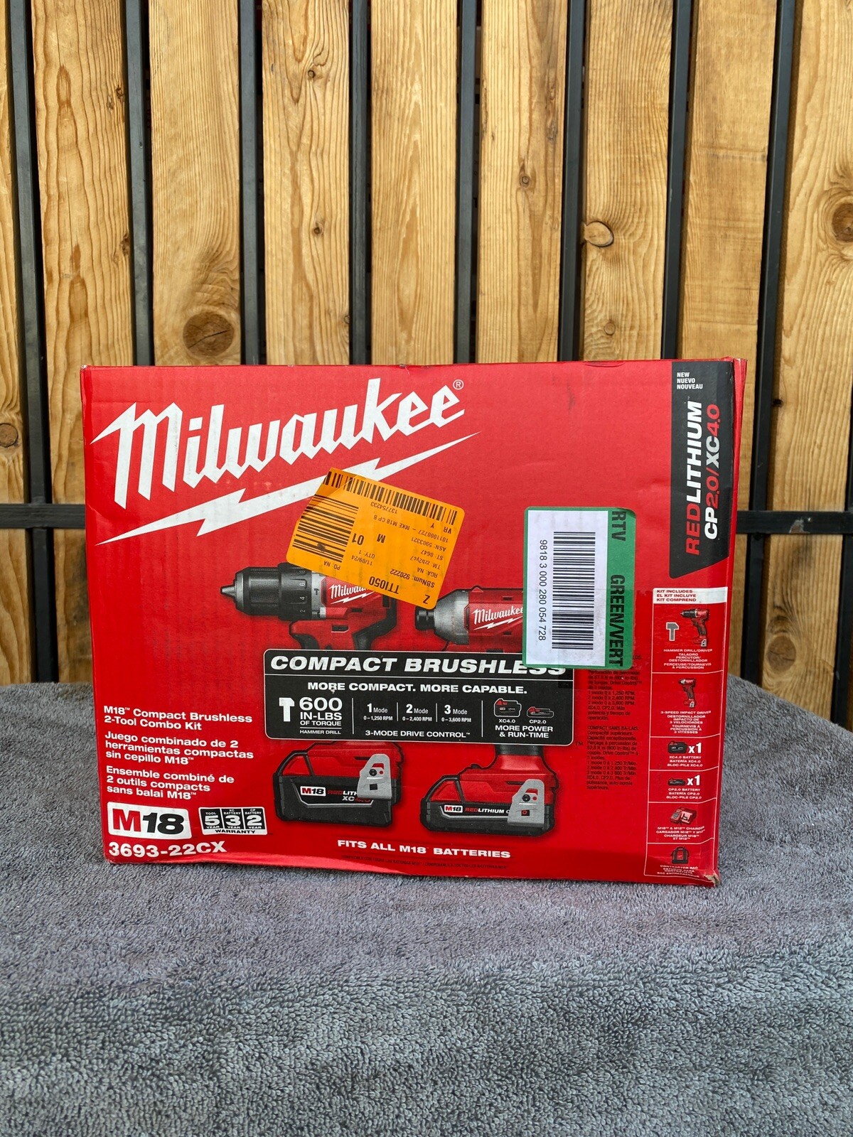 Milwaukee 3693-22CX M18 18V 2 Compact Brushless Cordless Tool Combo Kit
