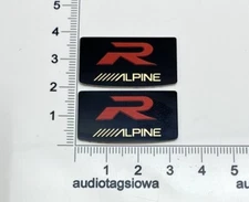 Alpine Car Audio Speaker Badges Curved Base PAIR Custom Made Aluminum