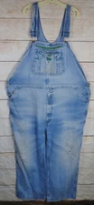 Liberty 100% Cotton Distressed Denim Blue Jean Carpenter Bib Overalls Mens 54x26
