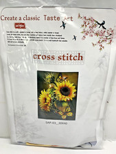 Sunflower  Butterflies Stamped - Needlepoint Counted Cross Stitch Kits