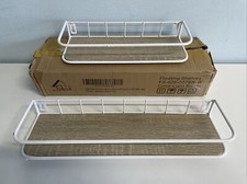 QEEIG Floating Shelves Bathroom Wall Shelf Towel Bar Farmhouse White Marks