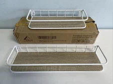 QEEIG Floating Shelves Bathroom Wall Shelf Towel Bar Farmhouse White (Marks)