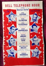 BELL TELEPHONE HOUR "AMERICAN FESTIVAL" 1959 JAZZ/MUSIC TV SHOW CARDBOARD POSTER