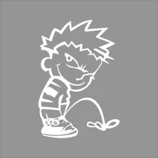 Boy Peeing 1 Color Comical Window Wall Vinyl Decal Sticker Graphic