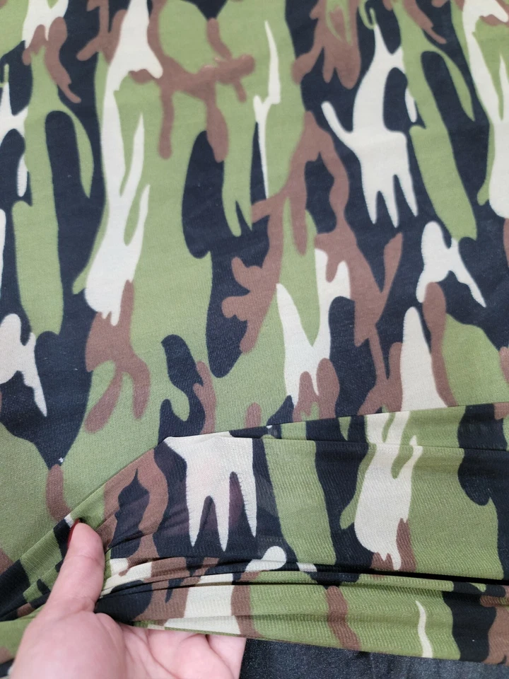 Fabric Sold By The Yard Olive Green Stretch English Mesh Military - Image 3 of 4