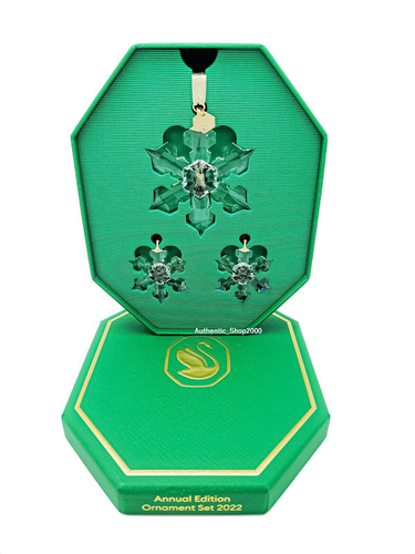 NEW SWAROVSKI Annual Edition Christmas Snowflake Ornament Set With Box 5634889 - Picture 2 of 4