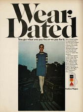 1960s Vintage Wear Dated Fashion Wagon Monsanto Womens Clothing Photo Print Ad