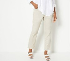 Susan Graver Petite Colored Denim Straight-Leg Ankle Jean-Stone-Petite 6-A494432