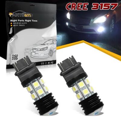 Pack2 3157 3156 Super Power Led 4114 Reverse Backup Light Cree Xenon White Bulbs