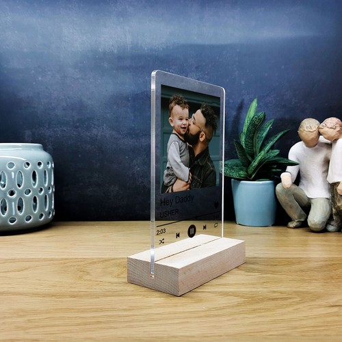 Personalised Fathers Day Birthday Gift for Dad Acrylic Photo Plaque Free Stand - Picture 15 of 20
