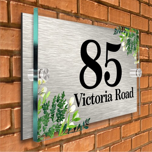 Contemporary House Sign Colourful Door Sign Personalised Name Plate Acrylic Sign - Picture 2 of 23