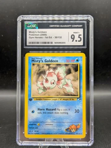 2000 Gym Heroes 1st Edition #30/132 Misty's Goldeen CGC 9.5 MINT+ POP 4!!! 🚀🚀