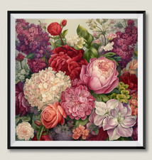 Painted in Bloom - DIY Chart Counted Cross Stitch Patterns Needlework DMC Color